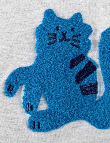 Cute Puppy Appliqué Long Sleeve Dress